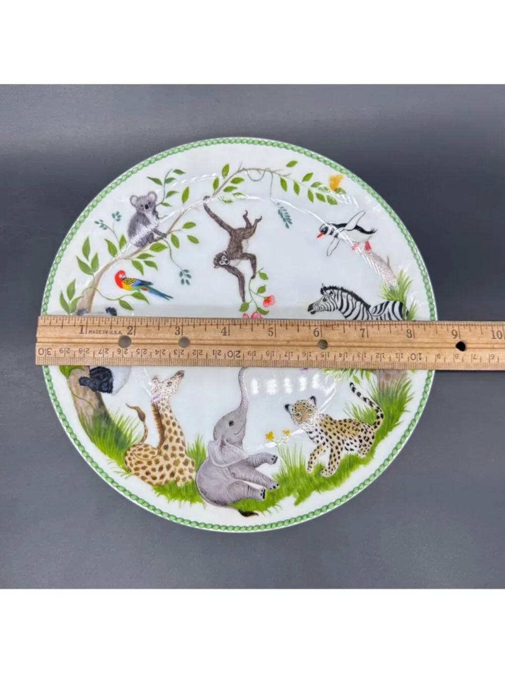 Vintage Childs Dish Set Plate Bowl Cup Lynn Chase 1988 Jungle Party Animal Japan - Picture 5 of 7
